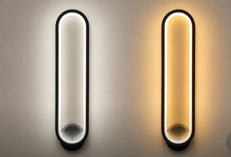 لوستر دیواری طرح led مدل بیضی ایستاده